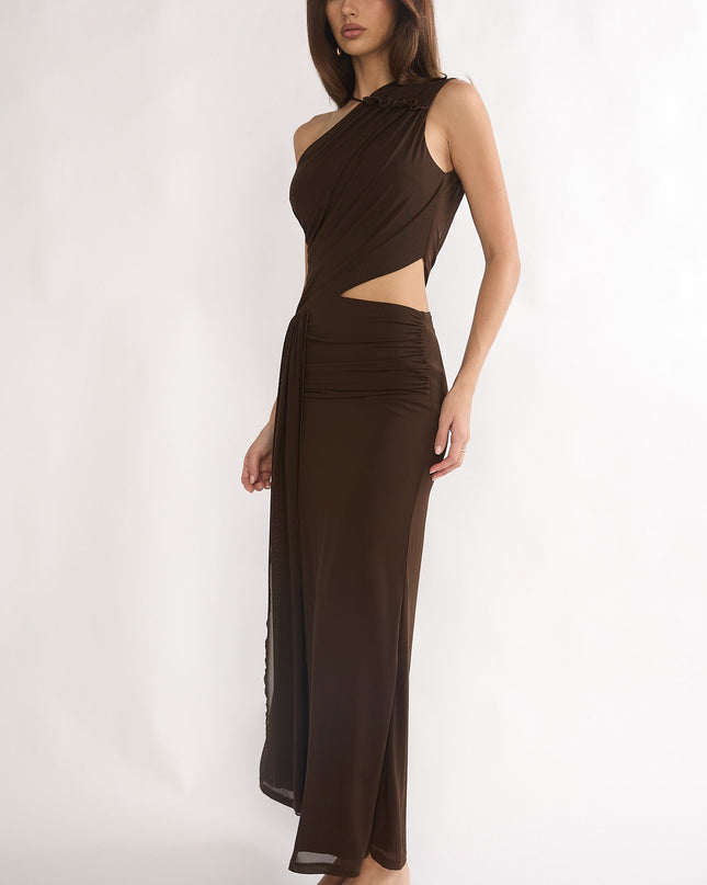 Chocolate Out Loud Cut-Out Drape Maxi Dress