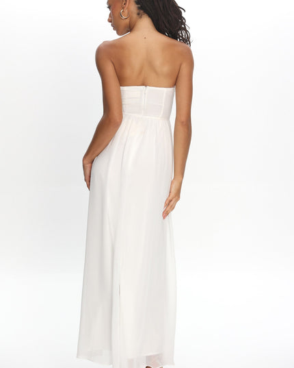 Oyster Embellished Bust Maxi Dress