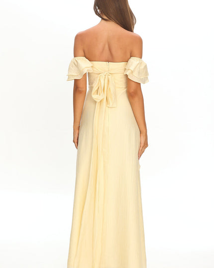 Butter Off-Shoulder Ruffle Maxi Dress