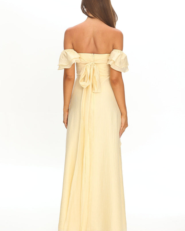 Butter Off-Shoulder Ruffle Maxi Dress