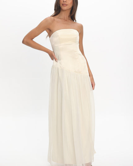 Butter Asymmetric Drop Waist Maxi Dress