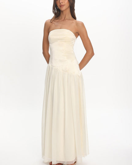 Butter Asymmetric Drop Waist Maxi Dress