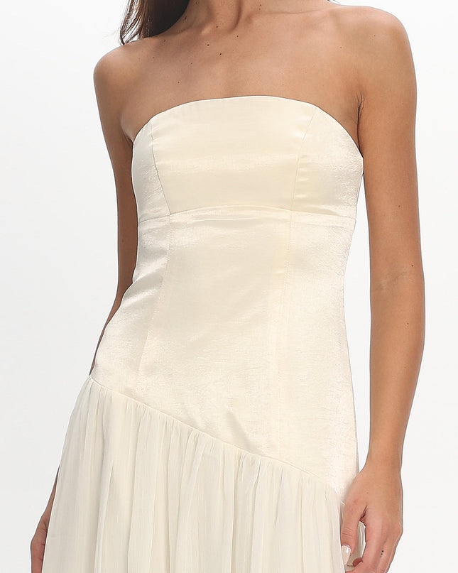 Butter Asymmetric Drop Waist Maxi Dress