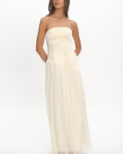 Butter Asymmetric Drop Waist Maxi Dress