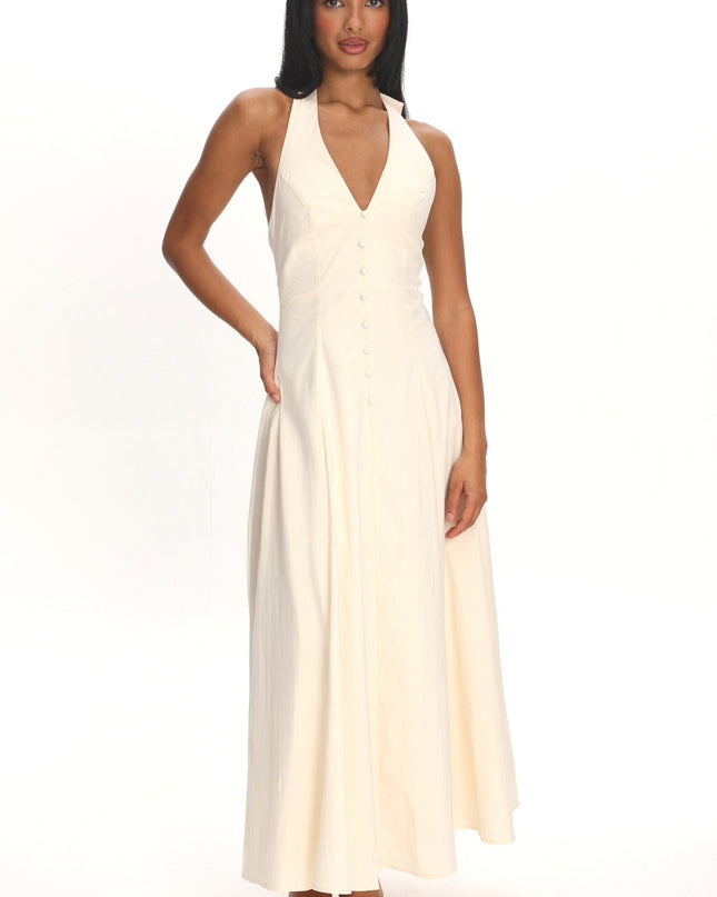 Vanilla Halterneck Midi Dress