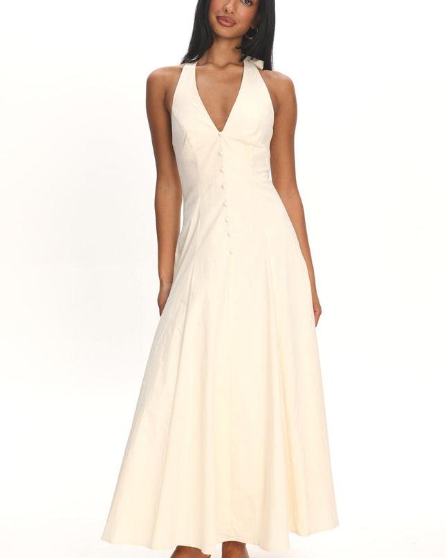 Vanilla Halterneck Midi Dress