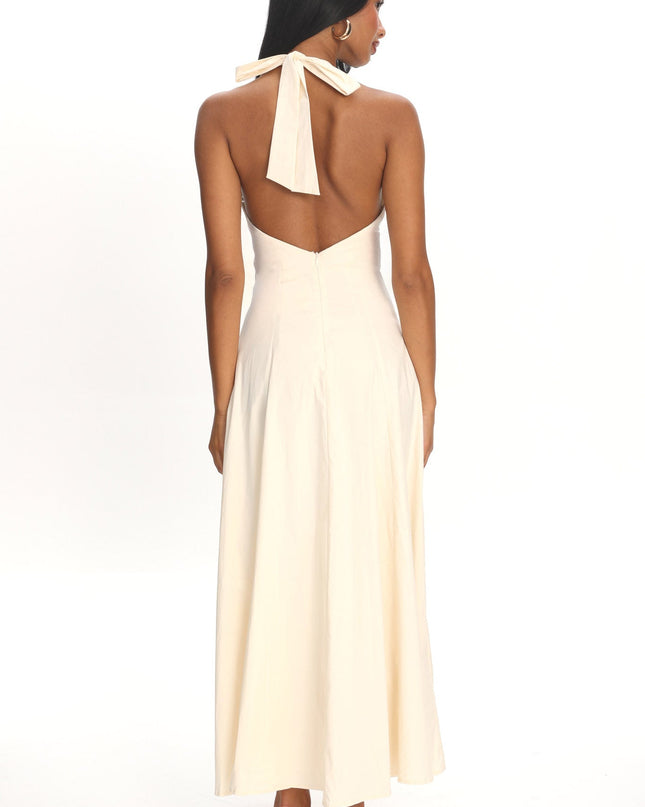 Vanilla Halterneck Midi Dress