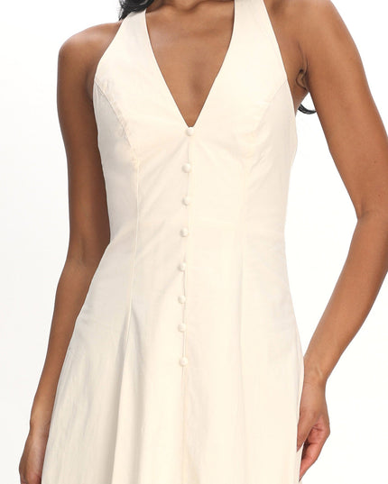 Vanilla Halterneck Midi Dress