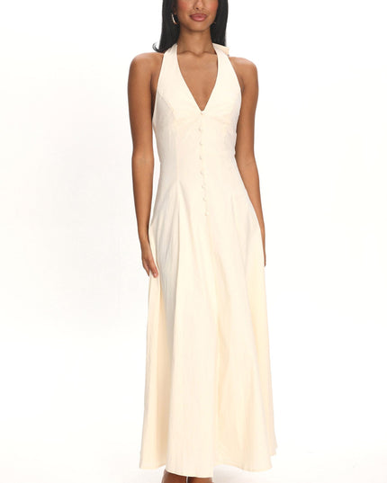 Vanilla Halterneck Midi Dress