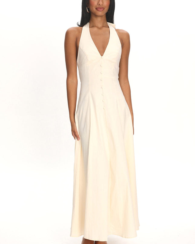 Vanilla Halterneck Midi Dress