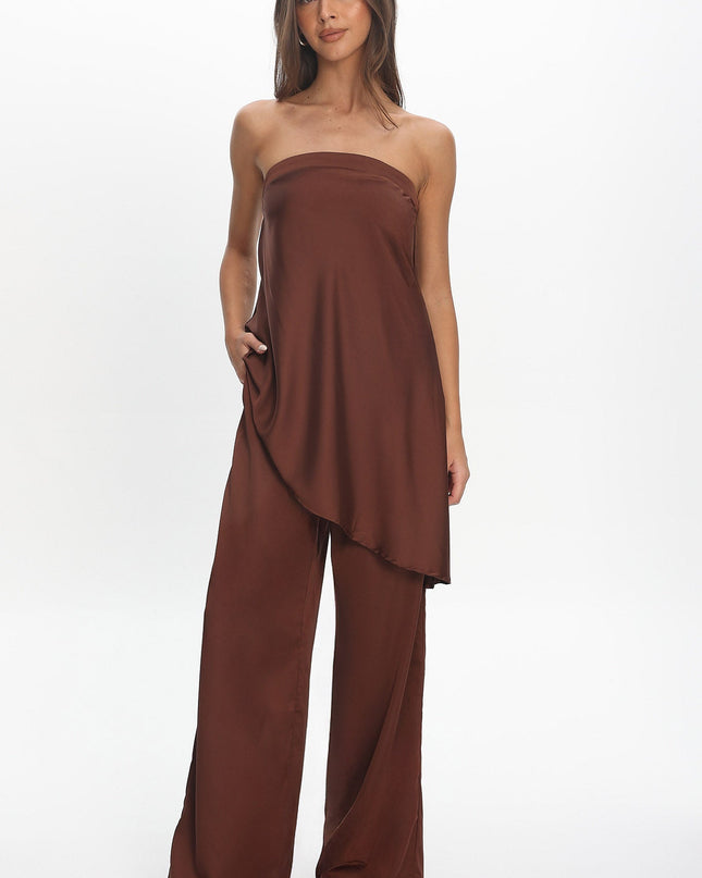 Chocolate Elastic Waist Pants