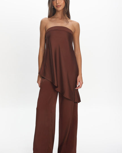 Chocolate Elastic Waist Pants