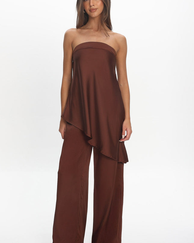 Chocolate Elastic Waist Pants