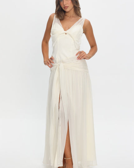 Pearl Twist Accent Maxi Dress
