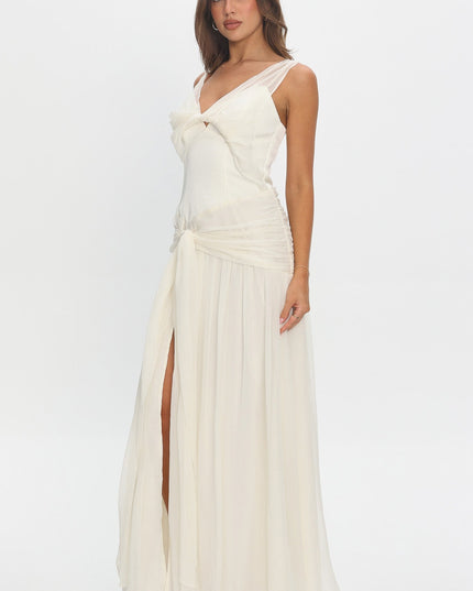 Pearl Twist Accent Maxi Dress