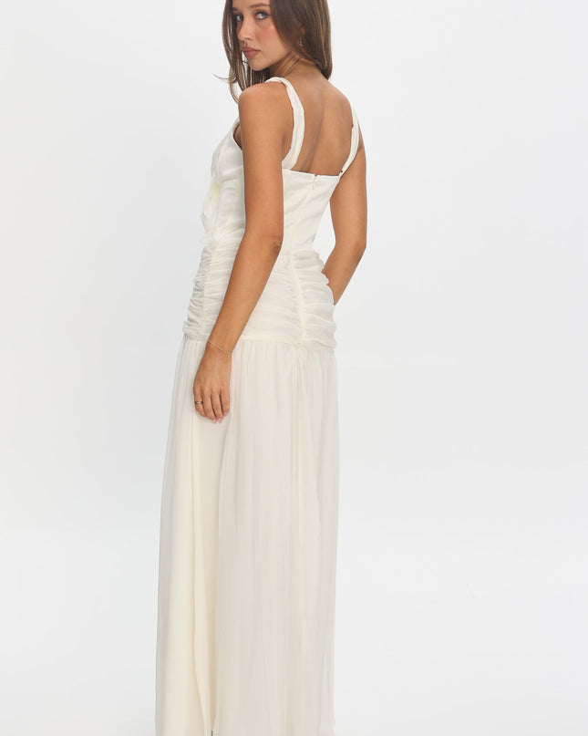 Pearl Twist Accent Maxi Dress