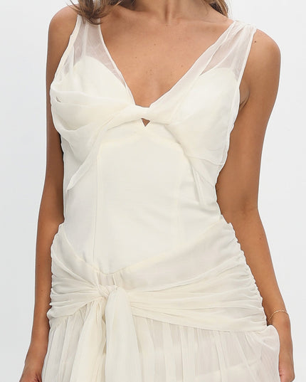 Pearl Twist Accent Maxi Dress