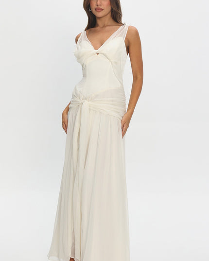 Pearl Twist Accent Maxi Dress