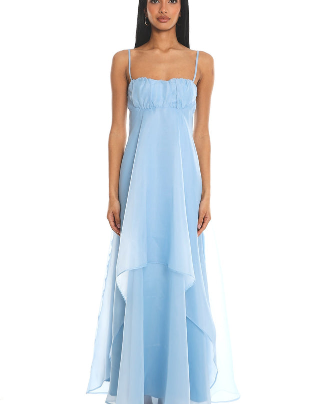 Blue Marigold Sun Gathered Bust Maxi Dress