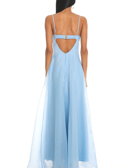 Blue Marigold Sun Gathered Bust Maxi Dress