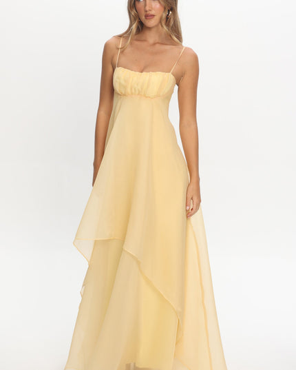 Butter Marigold Sun Gathered Bust Maxi Dress