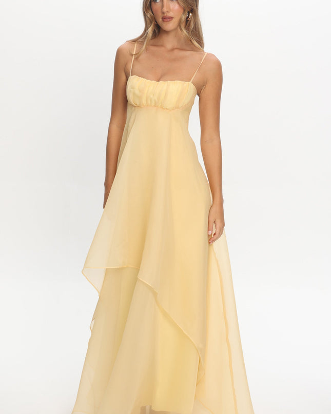 Butter Marigold Sun Gathered Bust Maxi Dress