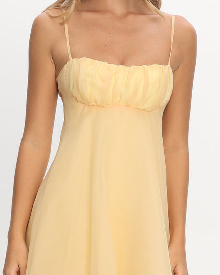Butter Marigold Sun Gathered Bust Maxi Dress