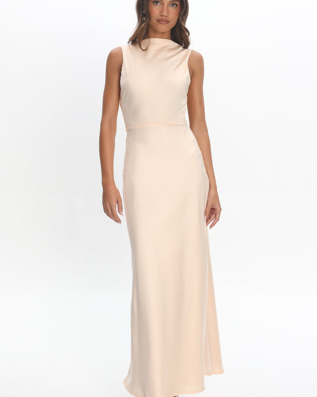 Cream Cowl Back Maxi Dress