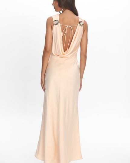 Cream Cowl Back Maxi Dress