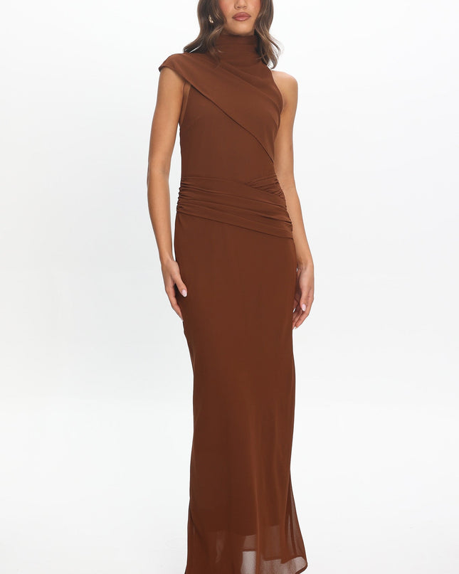Cocoa High Neck Maxi Dress