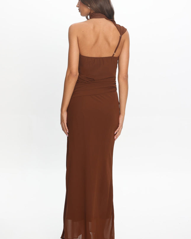 Cocoa High Neck Maxi Dress