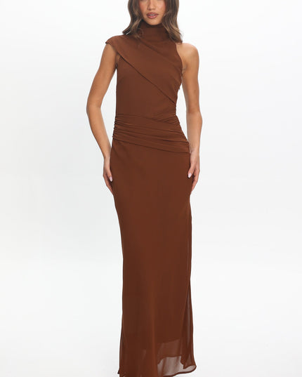Cocoa High Neck Maxi Dress