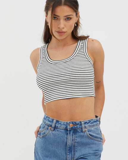 Scoop Neck Crop Top White Base