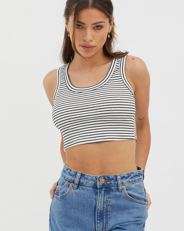 Scoop Neck Crop Top White Base
