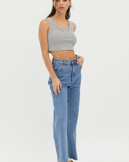 Scoop Neck Crop Top White Base