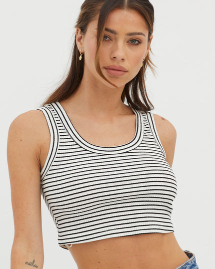 Scoop Neck Crop Top White Base