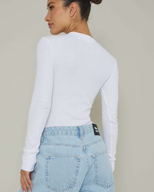 White Snap Front Bodysuit
