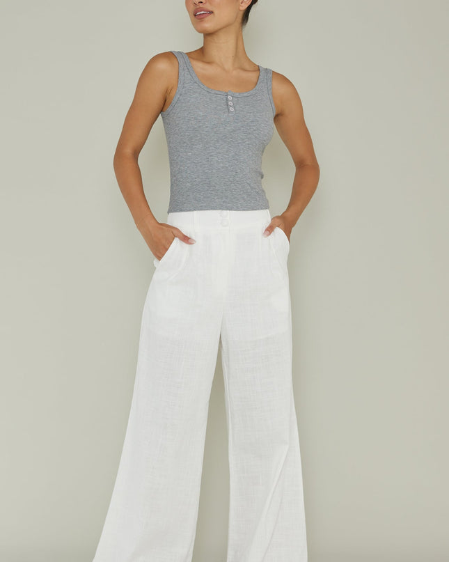 Grey Thick Strap Ribbed Top