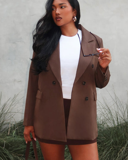 Chocolate Notch Lapel Blazer