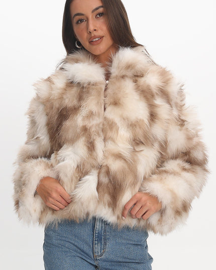 Beige Faux Fur Coat