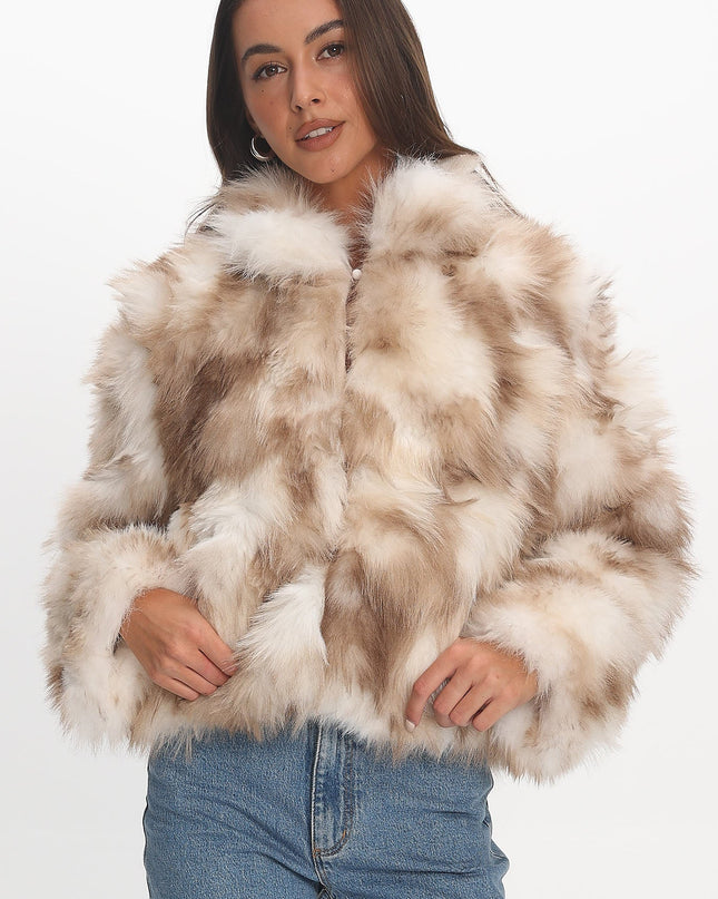 Beige Faux Fur Coat