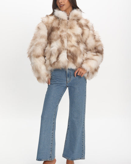 Beige Faux Fur Coat