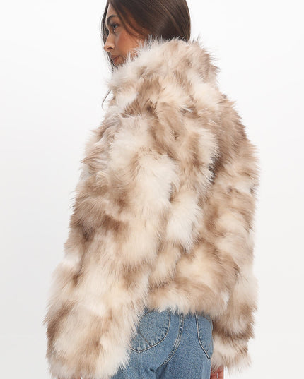 Beige Faux Fur Coat