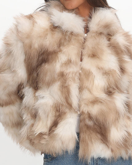 Beige Faux Fur Coat