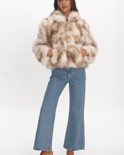 Beige Faux Fur Coat