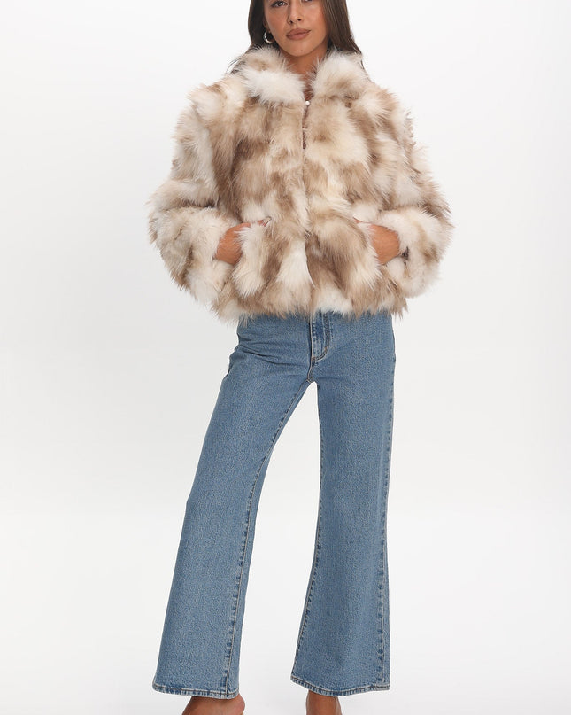 Beige Faux Fur Coat