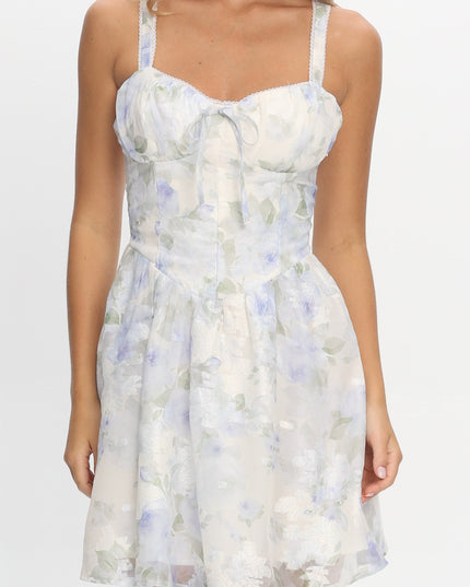 Ivory Lace-Up Back Mini Dress