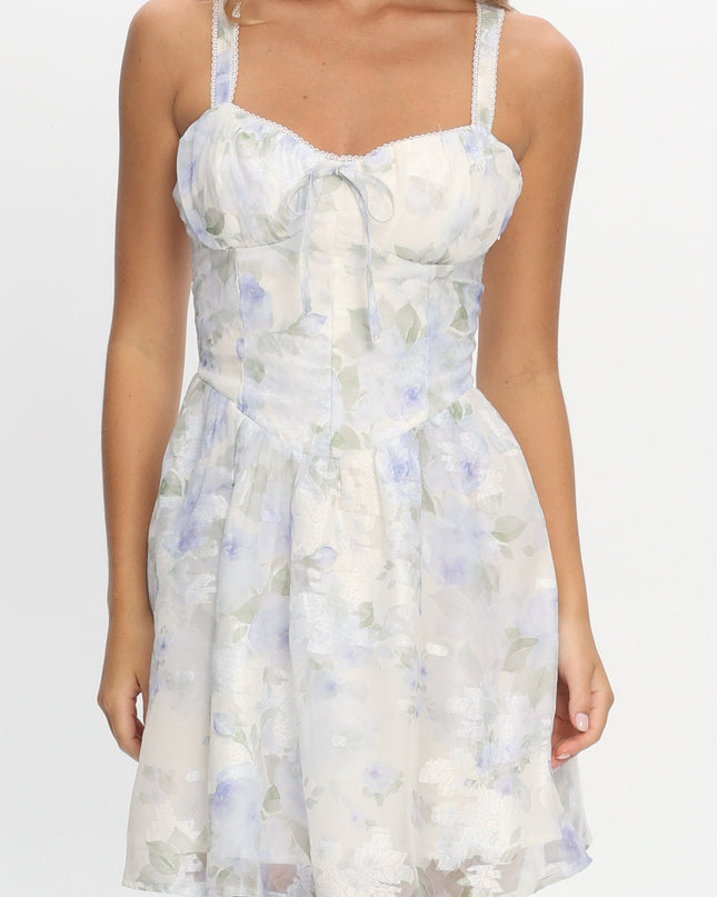 Ivory Lace-Up Back Mini Dress