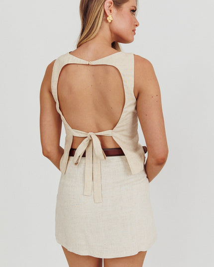 Stone Backless Sleeveless Top