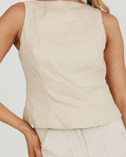 Stone Backless Sleeveless Top